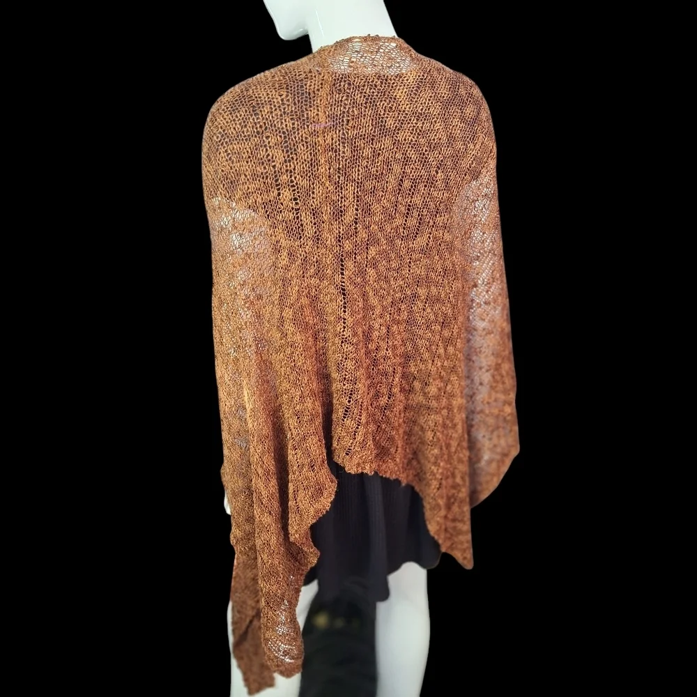 Cold Water Creek Open Front Sweater Cardigan Poncho Wrap Shawl Cape Cloak Sz O/S - Picture 9 of 15